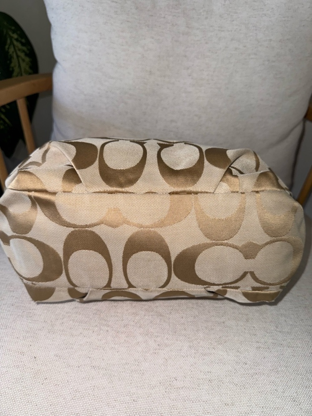 Coach Y2K Carly Signature Hobo Tan Yellow Shoulder Handbag Purse #F15067 Vintage - Picture 9 of 17